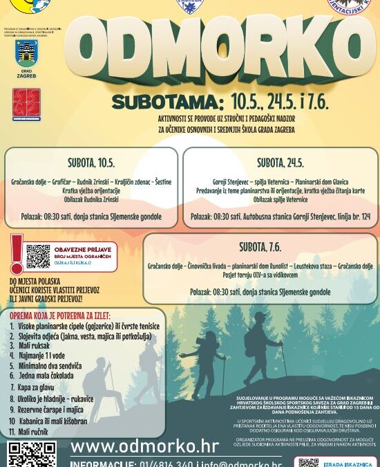 Odmorko tijekom školske godine