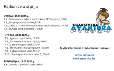 Znanstvena avantura u srpnju 2025. –  javni poziv za sudjelovanje u STEM radionicama