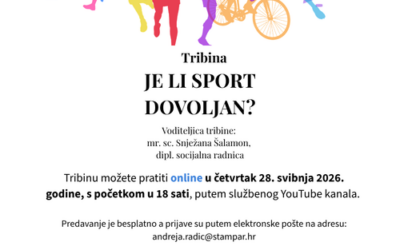 Poziv na tribinu –  „Je li sport dovoljan?“